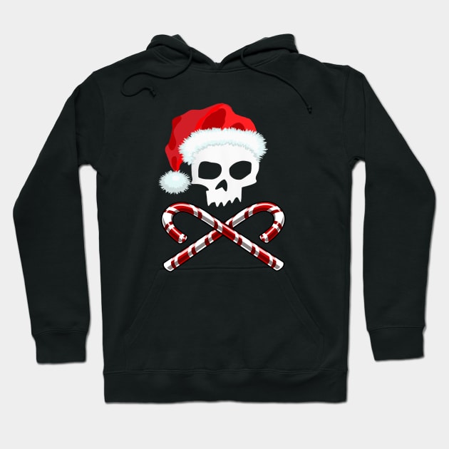 Santa Skull & Candy Canes Hoodie by SoCalErich